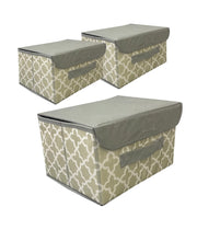 3 Pack Foldable Storage Bin with Lid and Handle