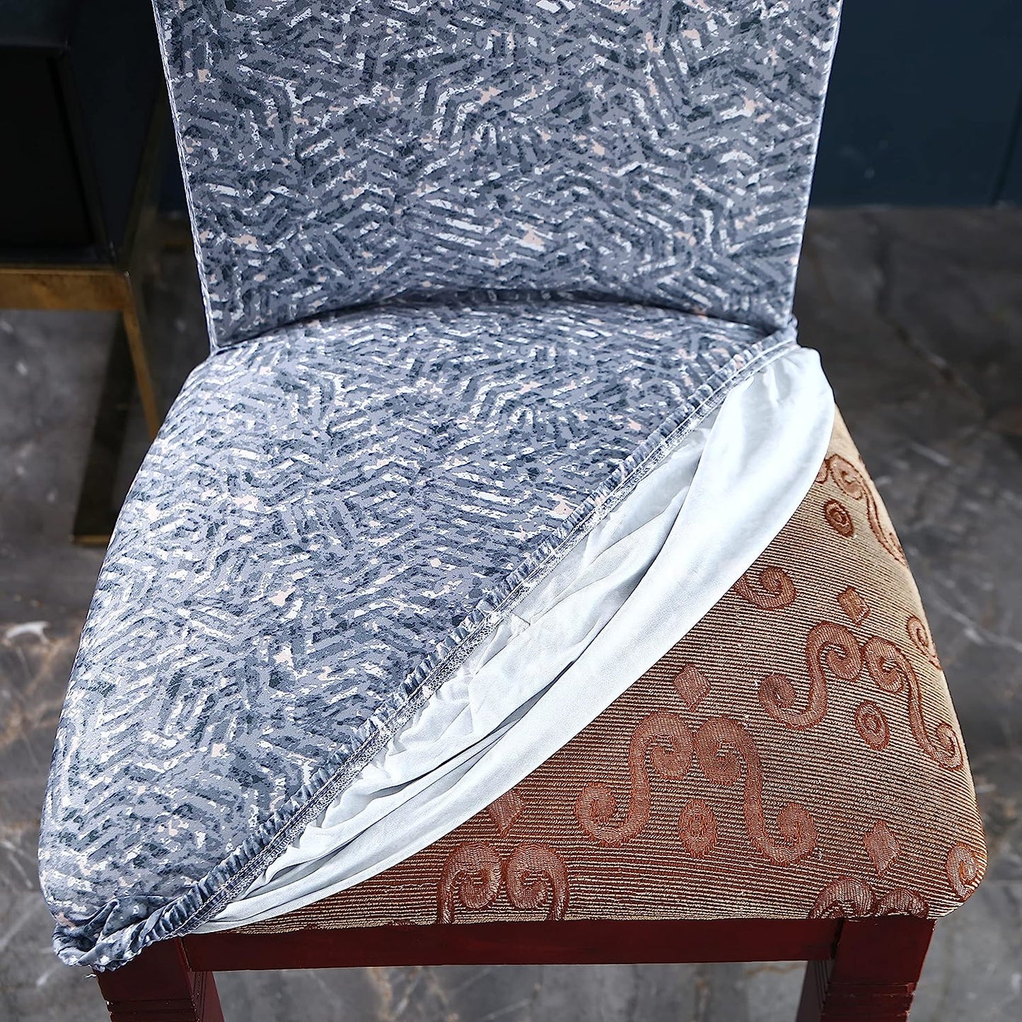 Elastic Chair Cover (Graphic Grey)