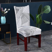 Printed Chair Cover(White Geometric)