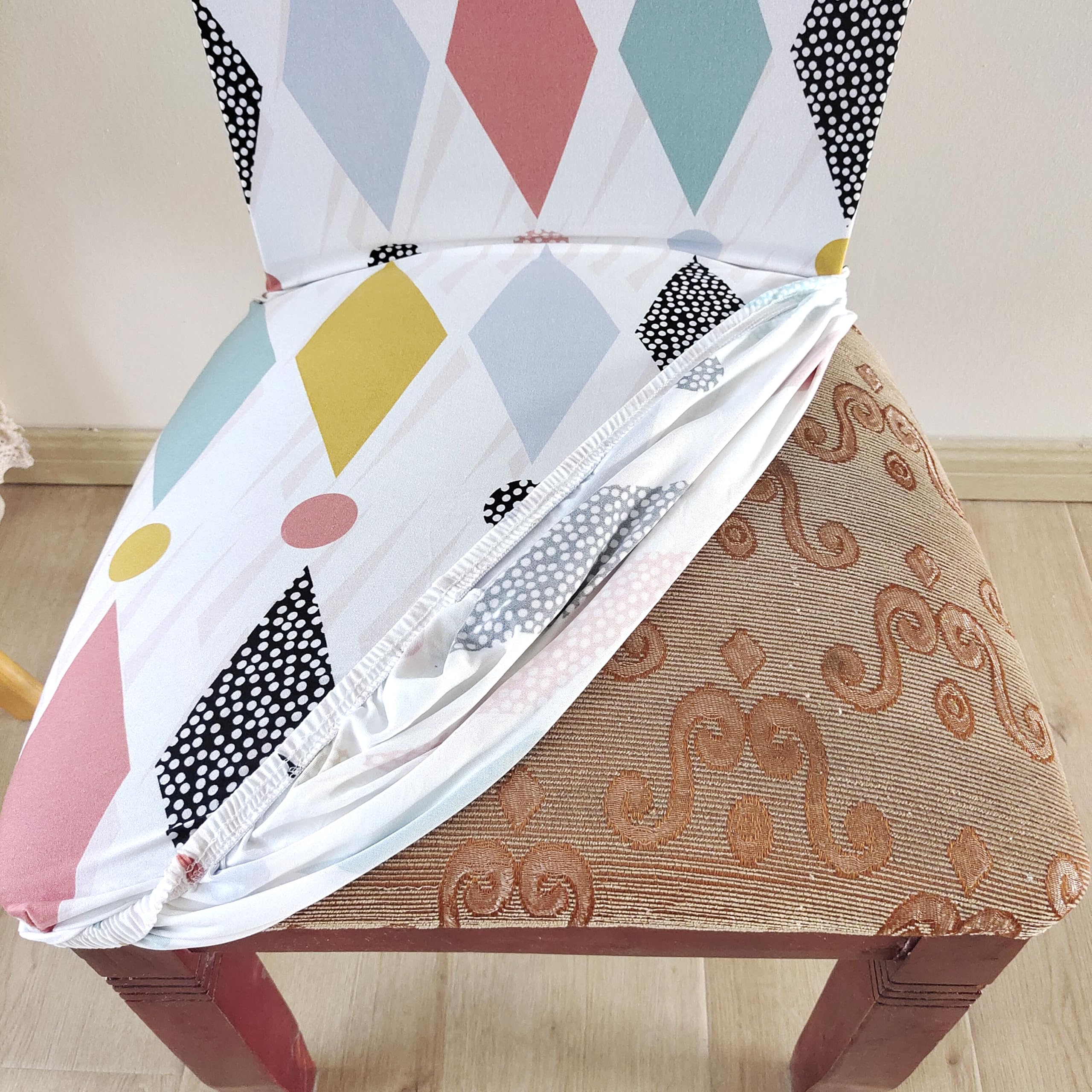 Elastic Chair Cover Stretch Removable Washable (White)