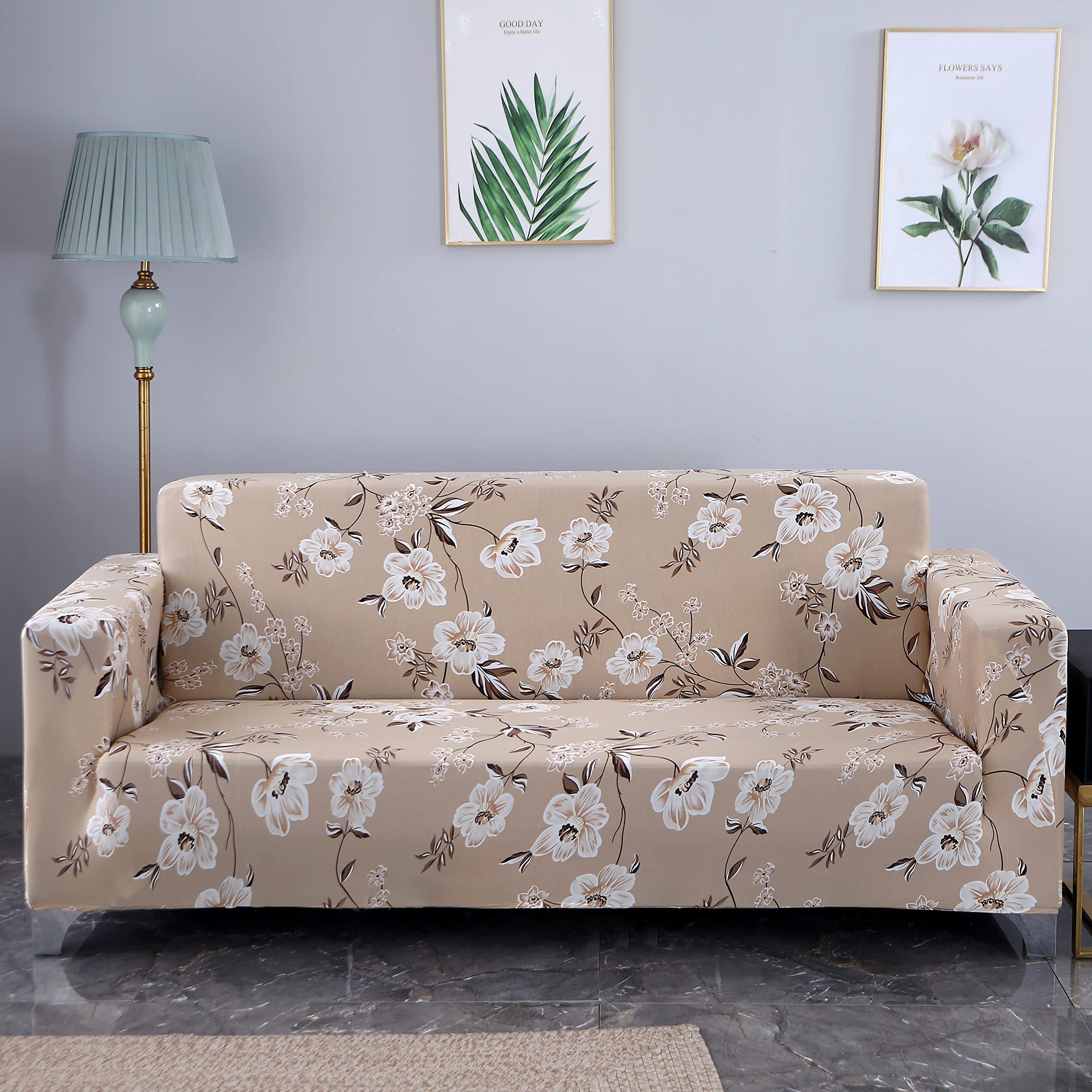 Universal Sofa Cover 140 GSM Sofa (Cream Flower)