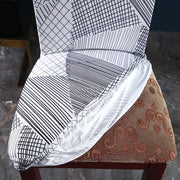Printed Chair Cover(White Geometric)