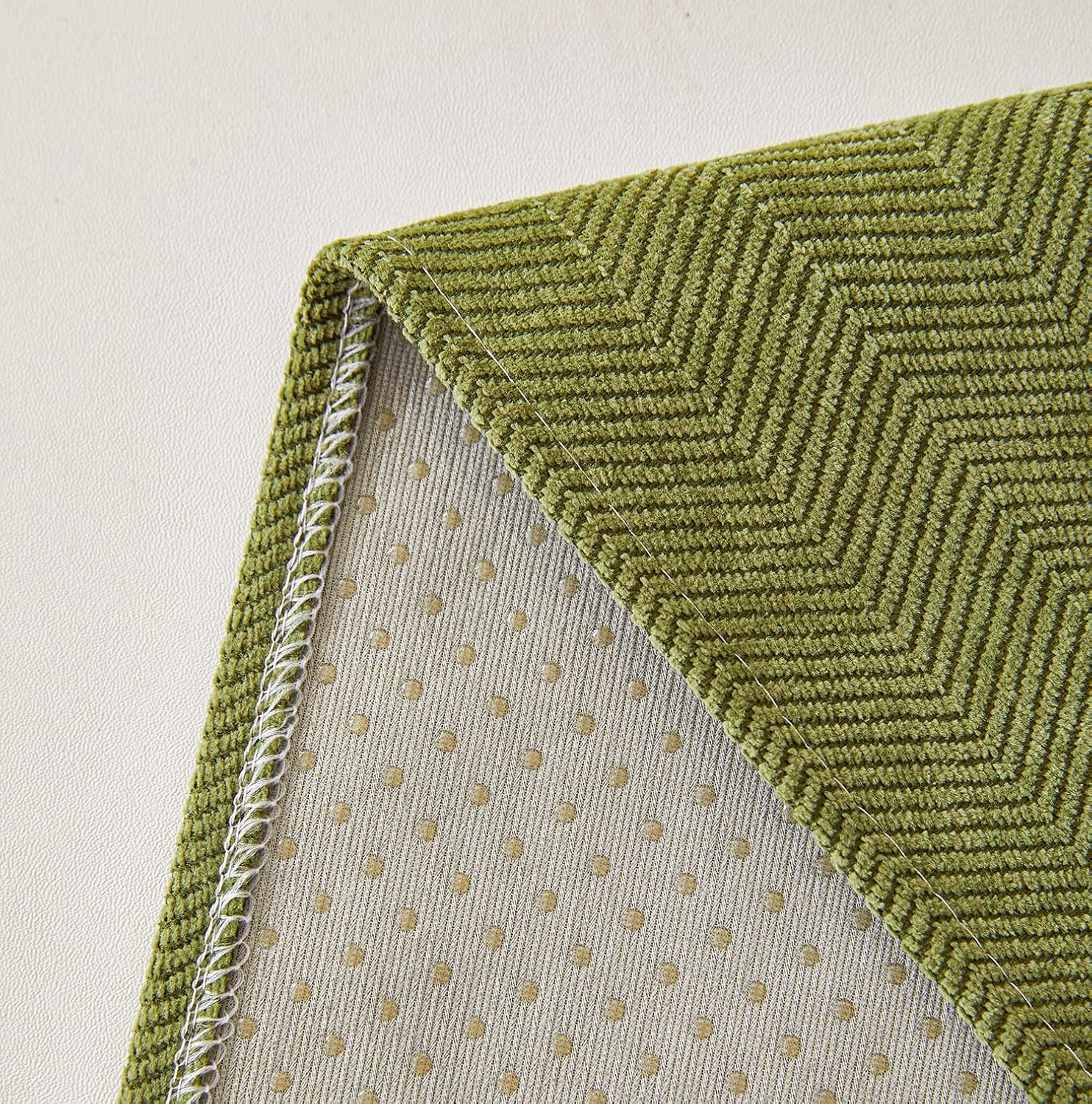 Herringbone Chenille Sofa Cover Set – 3 Pcs (2pc Armrest Covers 50x70cm + 1pc Seat Cover) Green)