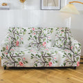Polyester Spandex Printed Sofa Cover (Leaf Pink Flower)
