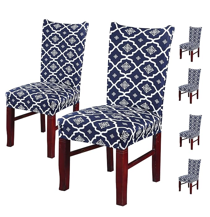 Polyester Elastic Chair Cover (Jaipur Blue)