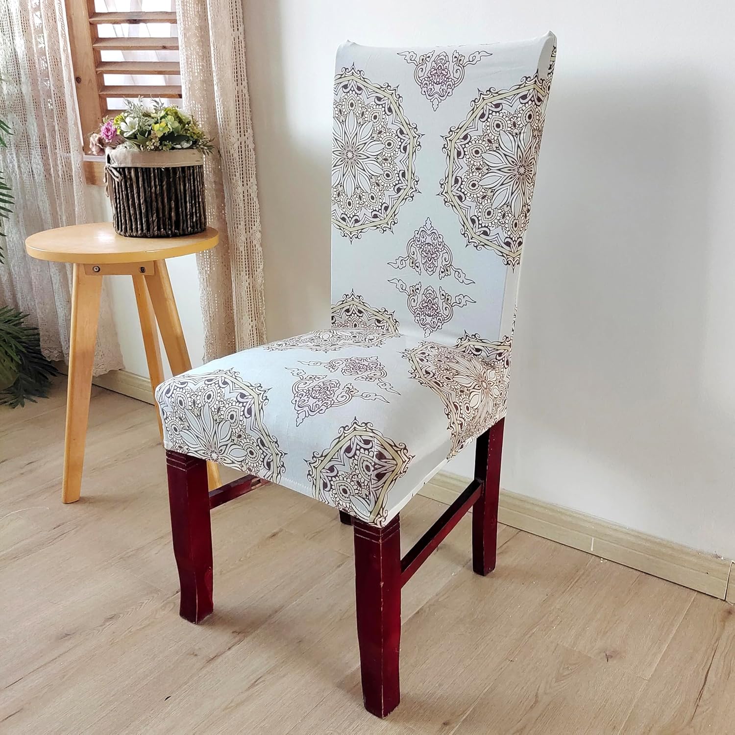 Elastic Chair Cover Stretch Removable Washable (Pista Geometric)