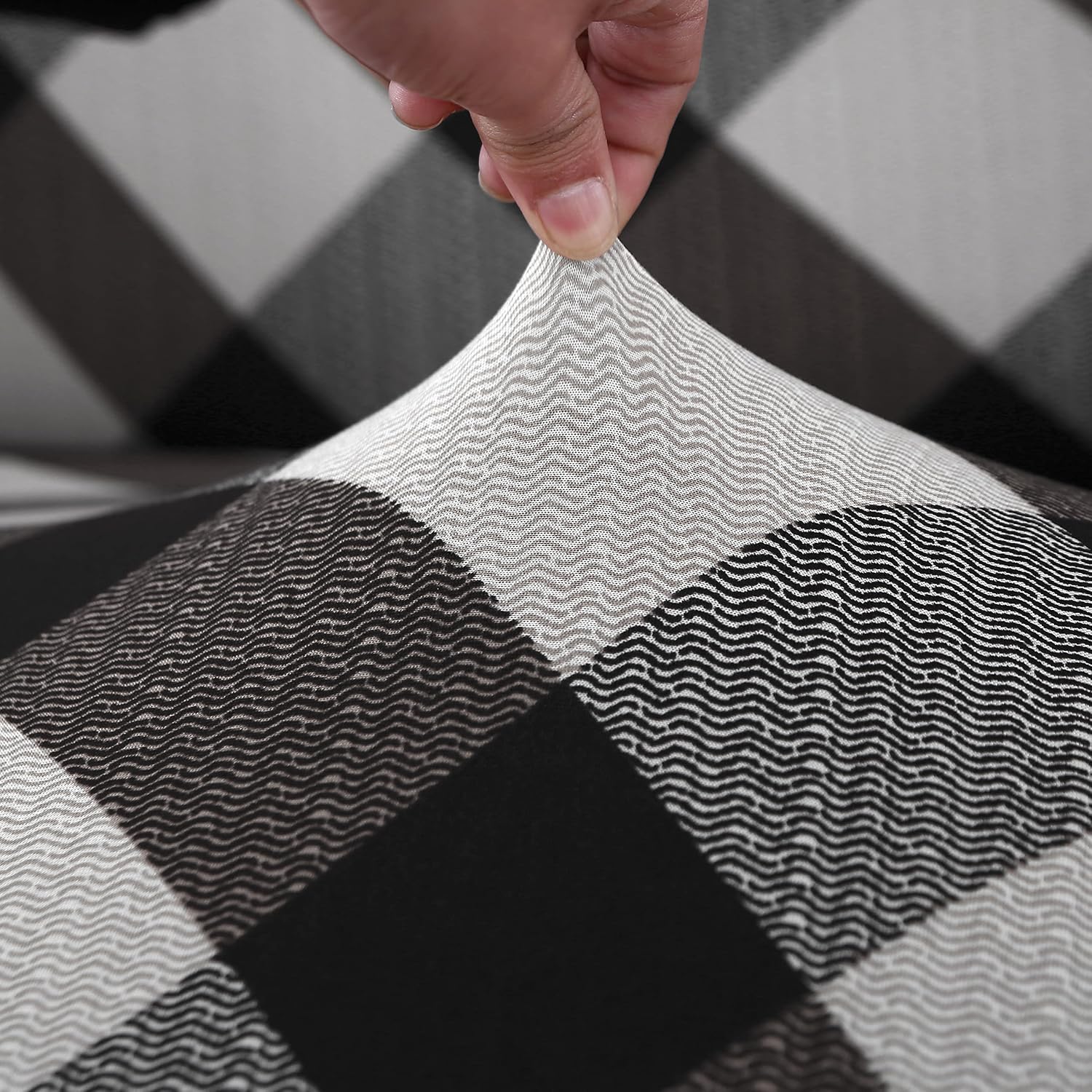 Universal Sofa Cover 140 GSM Sofa Slipcover (Black/White Check)
