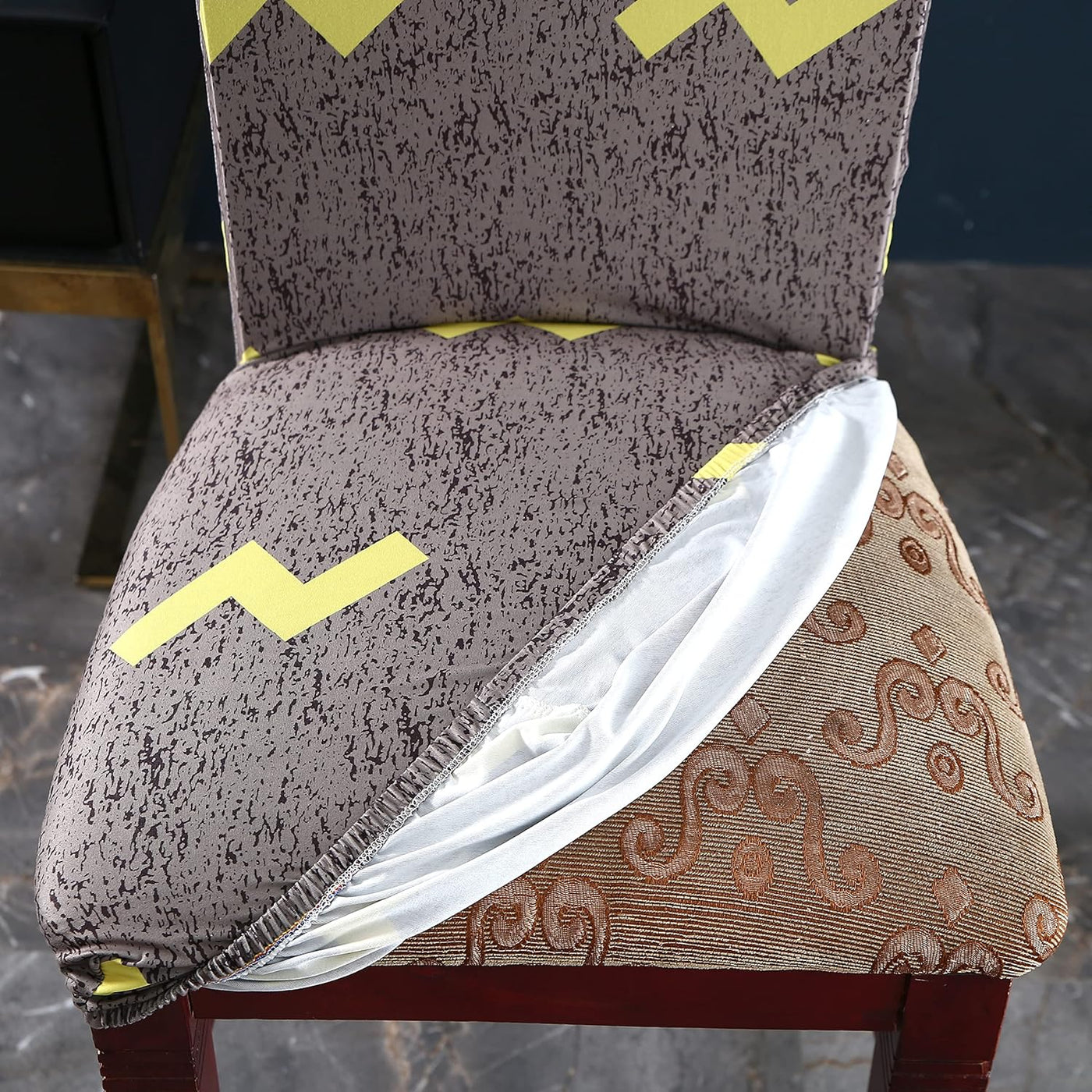 Elastic Chair Cover (Olive Flash Yellow)