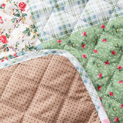 'Aura Petal Series' Quilted Sofa Mat Printed – Anti Slip (Flora Jade)