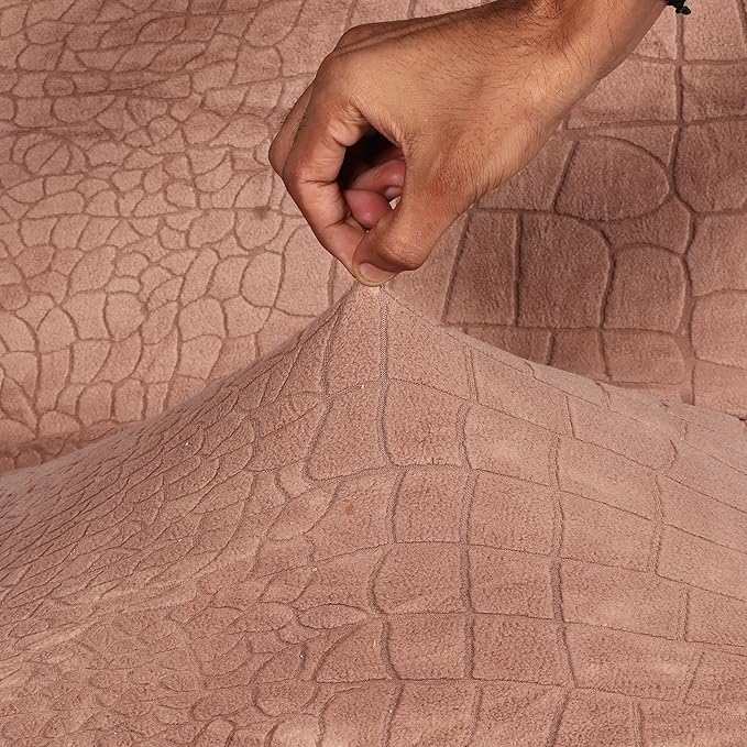 Universal Crocodile Texture Jacquard Fabric Sofa Cover (Coffee)