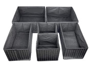 Set of 6 Foldable Storage Box Drawer Divider Organizer Basket Bins