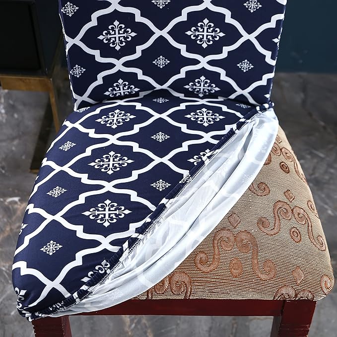 Polyester Elastic Chair Cover (Jaipur Blue)