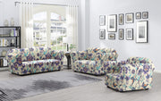 Universal Stretchable Sofa Cover-Beige Blue Butterfly