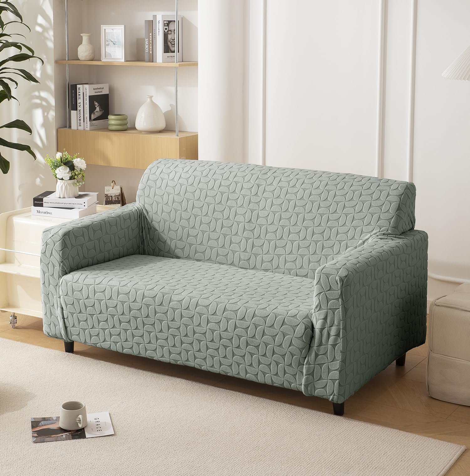 Universal Jacquard Fabric Texture Sofa Cover 220 GSM (STONE)