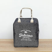 Insulated Reusable Jeans Lunch Bag Tote Bag (Jeans Dark Blue), 3 Liters