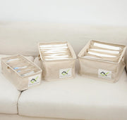 Set of 3 Foldable Storage Box Drawer Divider Organizer  (5+6+9 Slot)