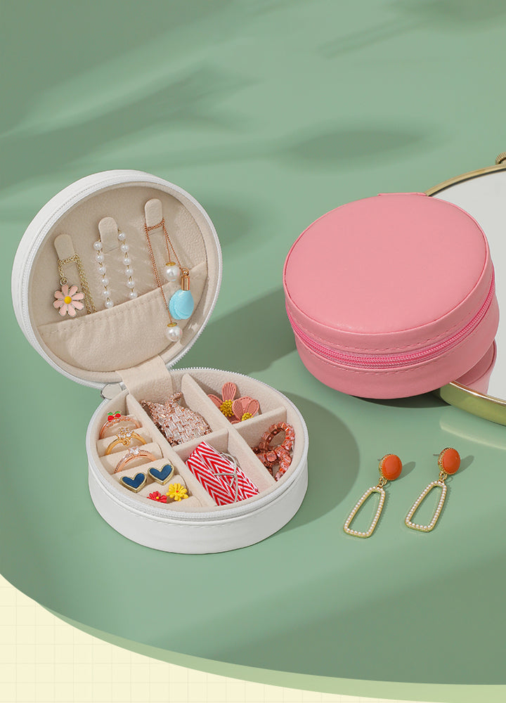 Portable Round Shape Small Jewelry Box
