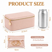 Jewelry Case with 12 Clear Velvet Pouch