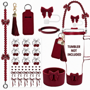 6-Piece Tumbler Accessories Set – Bow Pink | 40oz & 30oz | Tumbler Not Included
