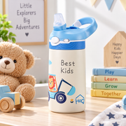 QUIRKPOP 400ml 316 Stainless Steel Kids Bottle – Duckbill Straw & Lockable Lid