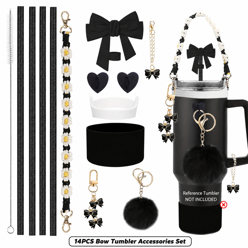 14PCS Bow Tumbler Accessories Set for 30oz/40oz (Tumbler Not Included)