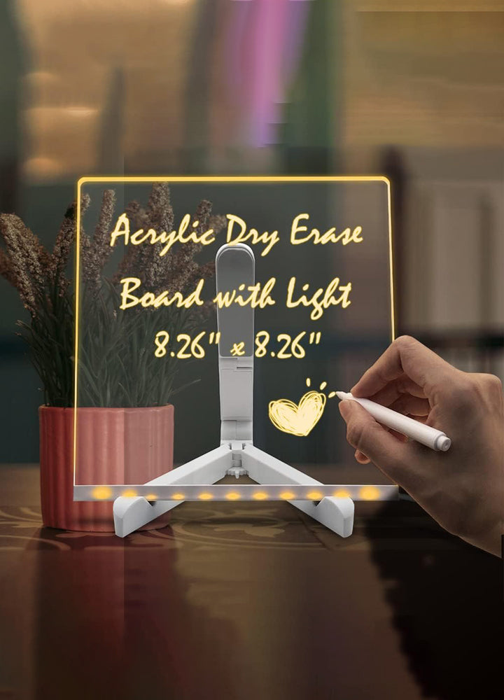 Acrylic Light Letter Message Board With Color Pens