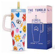1200ML Stainless Steel Tumbler with Handle & Pop-Up Lid (Printed)