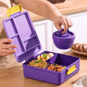 Dinosaur Print Bento Lunch Box, 1800ml with 300ml Removable Bowl