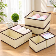 Set of 6 Foldable Storage Box Drawer Divider Organizer Basket Bins
