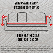 Universal 220 GSM Jacquard Leaf Texture Fabric Sofa Cover (SMOKE)