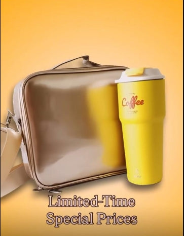 Makeup Cosmetic Storage Case With 620 ML Stainless Steel Coffee Mug