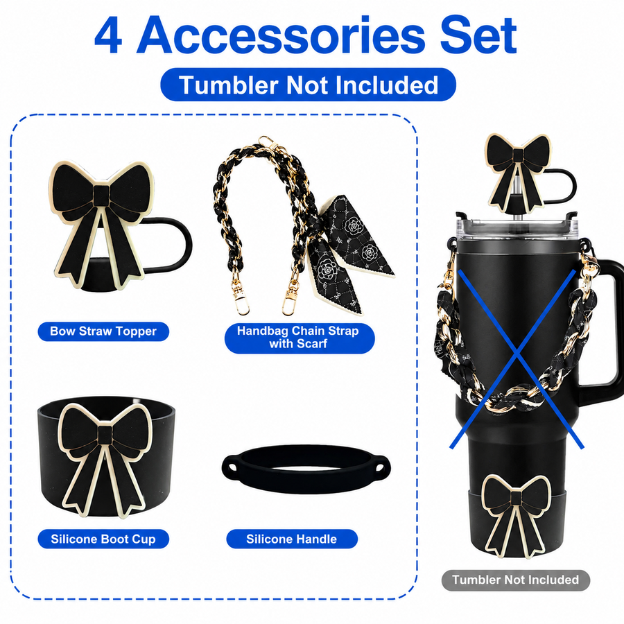 4-Piece Tumbler Accessory Set (Fits 40oz/30oz, Tumbler Not Included)