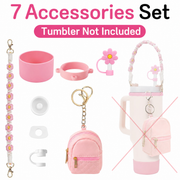 7 PCS Cup Accessories Set | Tumbler Accessories for 30oz & 40oz | Silicone Boot, Handle Strap, Coin Purse & Straw Covers(Tumbler Not Included)