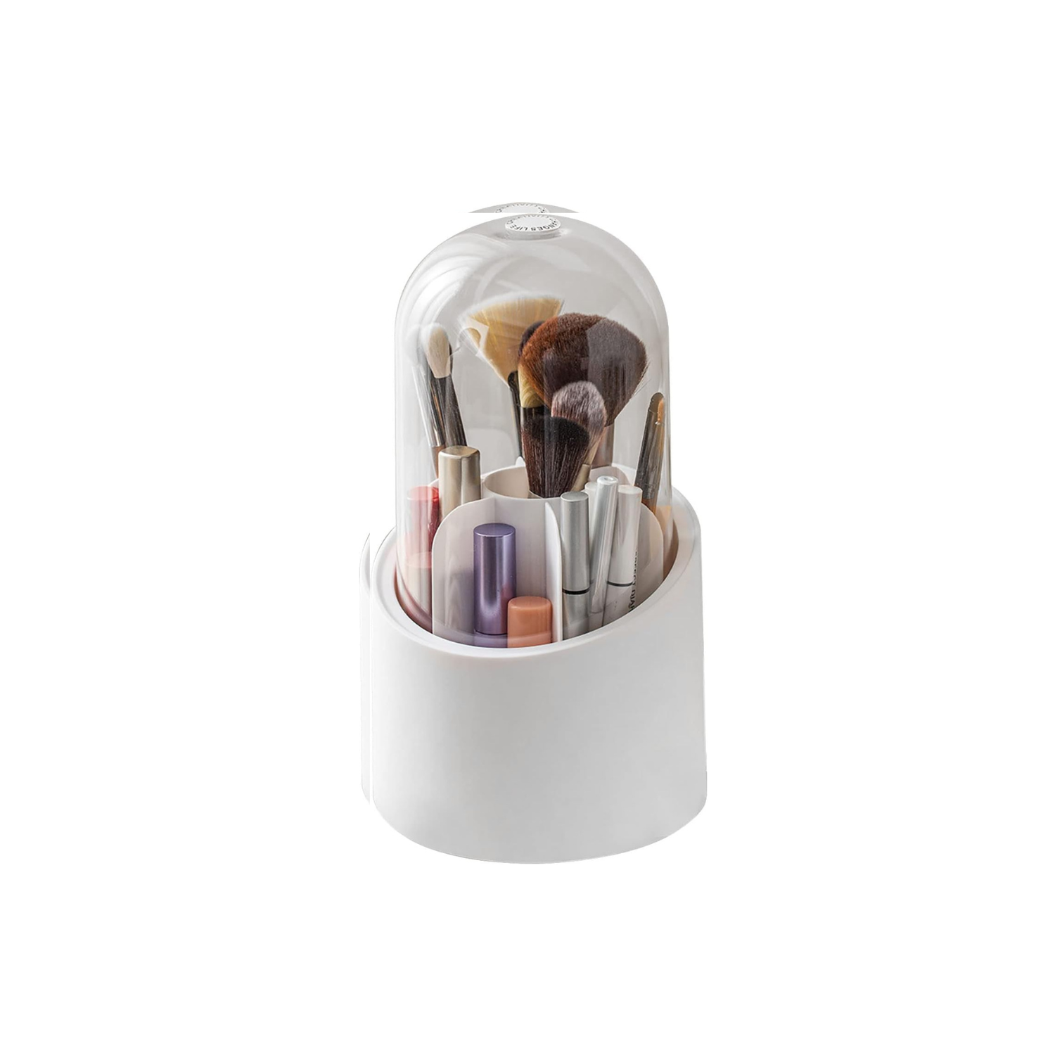360 Rotating Cosmetics Make up Brush Organizer-White