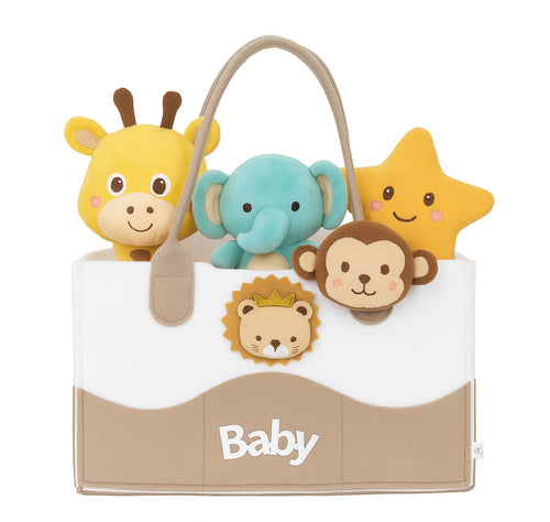 Baby Diaper Caddy Organizer - Bear White