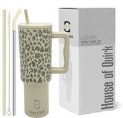 Stainless Steel Vacuum Tumbler with Straw and Lid & Handle - (1200 ML)