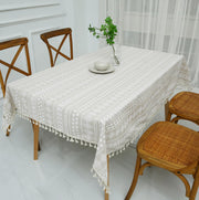 Rectangle Printed Tablecloth Cotton Linen Table Cloth Dust-Proof Table Cover (228x137 cm)