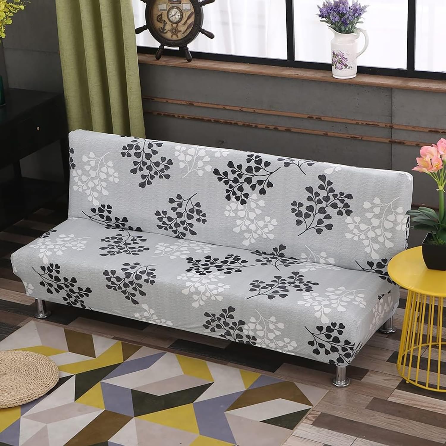 Sofa Slipcover Armless Futon Cover Printed Folding Couch Shield Sofa Cover