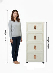 Plastic Storage Bins for Closet Organizers-45cm(Beige)
