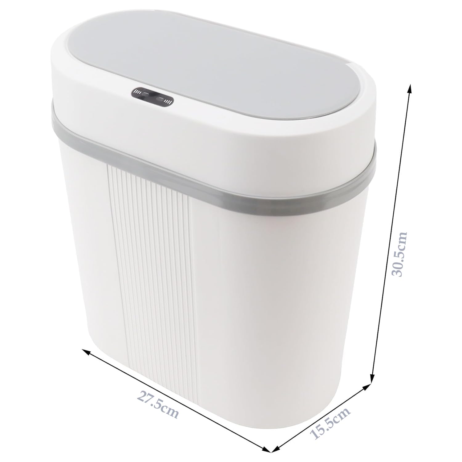 Smart Automatic Sensor Dustbin Oval shape Trash Bin White 12 Litre