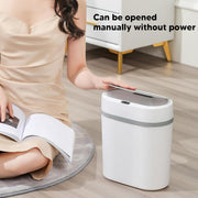 Smart Automatic Sensor Dustbin Oval shape Trash Bin White 12 Litre