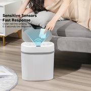 Smart Automatic Sensor Dustbin Oval shape Trash Bin White 12 Litre