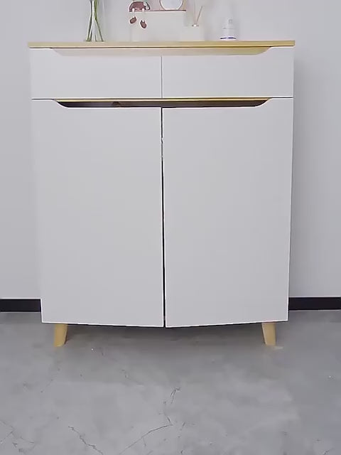 Shoe Slots Organiser Double Deck Shoe Holder-Grey