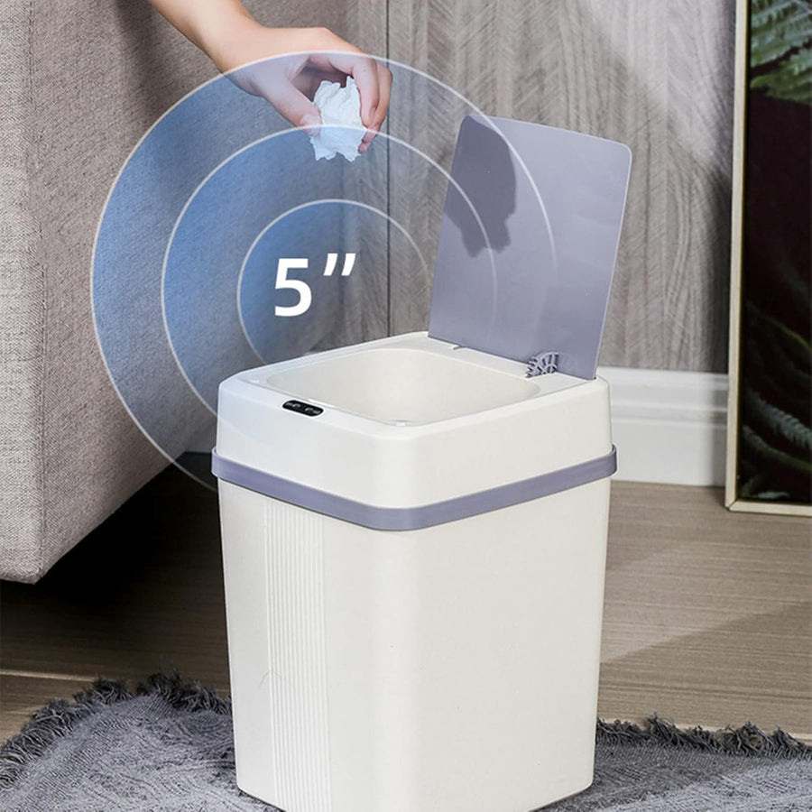 Sensor Dustbin Automatic Motion Sensor Rectangular Trash bin 12 Litre (White)