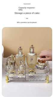Acrylic Transparent Rectangle Decorative Tray  Makeup Organizer (White)