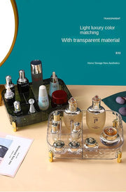 Acrylic Transparent Rectangle Decorative Tray  Makeup Organizer (White)