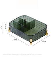 Acrylic Transparent Rectangle Decorative Tray  Makeup Organizer (White)