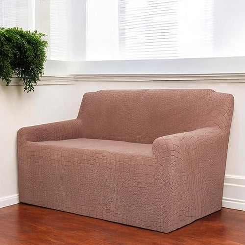 Universal Crocodile Texture Jacquard Fabric Sofa Cover (Coffee)