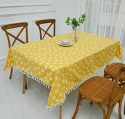 Rectangle Printed Tablecloth Cotton Linen Table Cloth Dust-Proof Table Cover (228x137 cm)