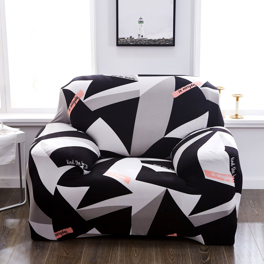 Printed Sofa Cover - Black Prism